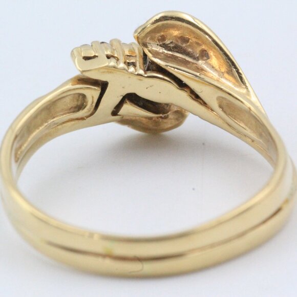 14k GOLD DIAMOND ENGAGEMENT WEDDING RING - Picture 7 of 12